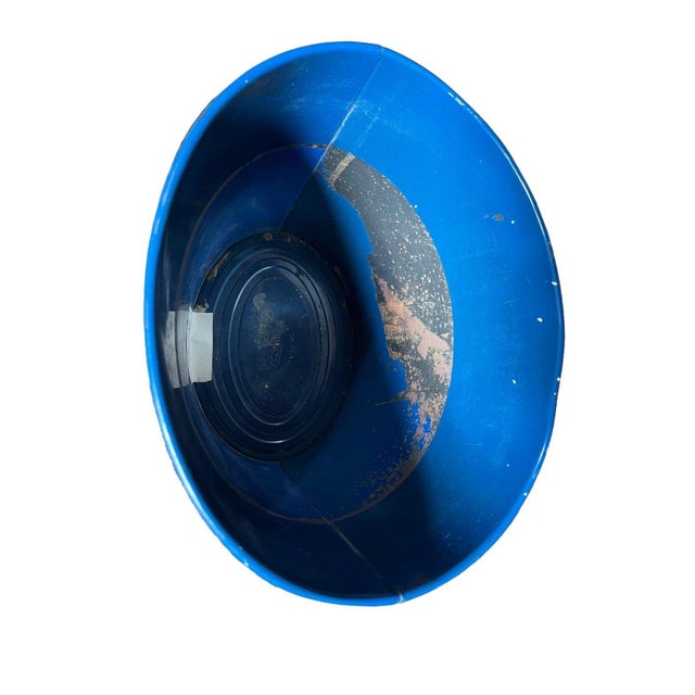 VTG National Can Co Nautical Blue Sailor Boats 9" Waste Bin Trash Can For Sale In Buffalo - Image 6 of 9