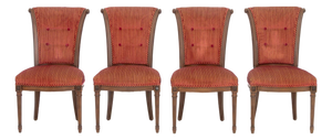 Louis XVI Style Upholstered Dining Chairs, 4