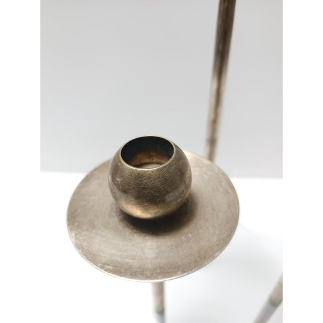 Vintage Silver-Plated Brass and Acrylic Glass Candleholder by Mesa, Italy, 1970s For Sale - Image 9 of 12