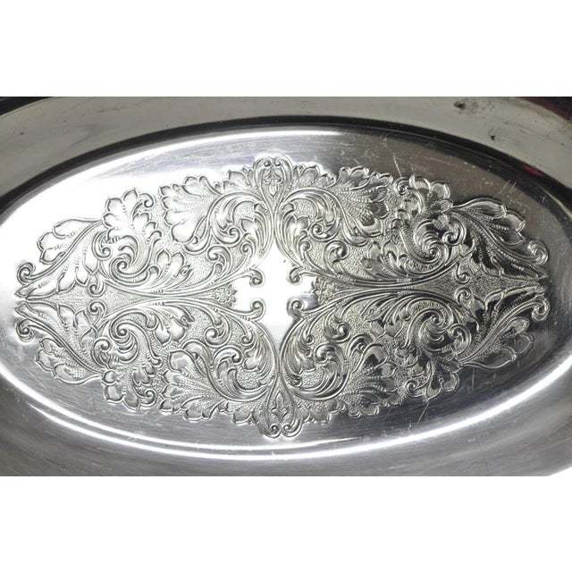 Victorian Vintage Community Ascot Victorian Silver Plated Oval Narrow Trinket Dish For Sale - Image 3 of 12