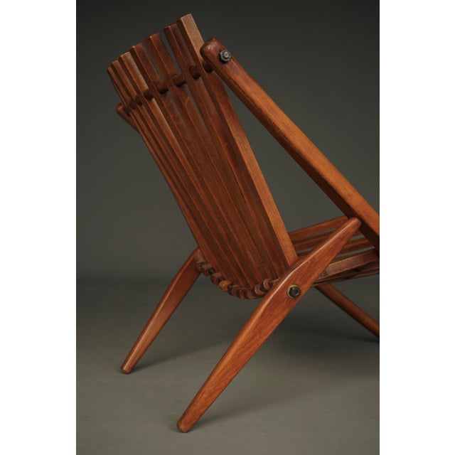 Vintage Dutch Slatted Lounge Chair in Beech, 1950s For Sale - Image 11 of 15