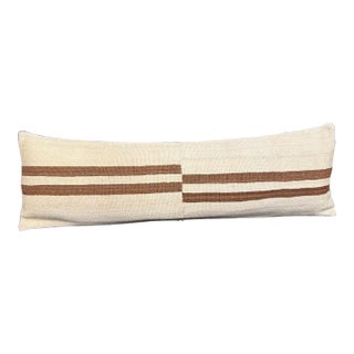 Turkish Hemp Pillow Cushion Natural Beige Brown Cushion Cover 14"x45" For Sale