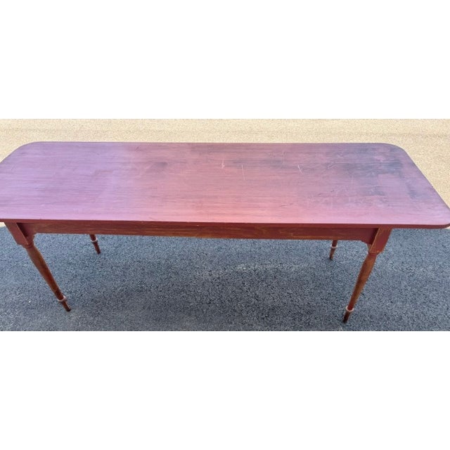 Late 20th Century Rustic Farmhouse Dining Farm Table For Sale In Boston - Image 6 of 8