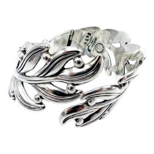 Margot De Taxco Sterling Silver Leaf Bracelet