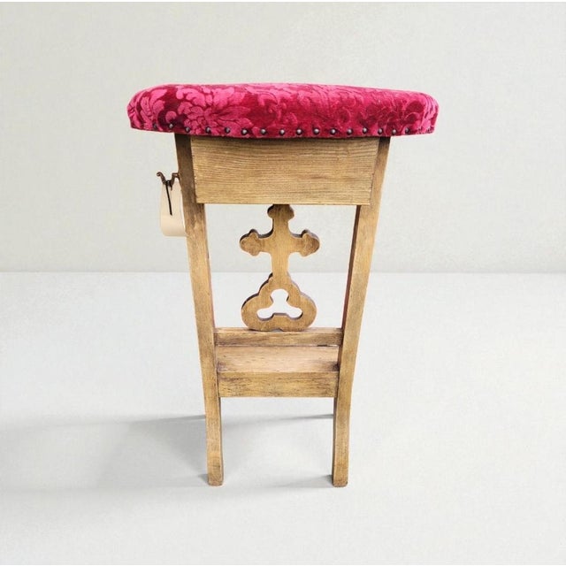 Antique French Prie-Dieu Prayer Chair with Carved Cross, 1800s For Sale - Image 6 of 11