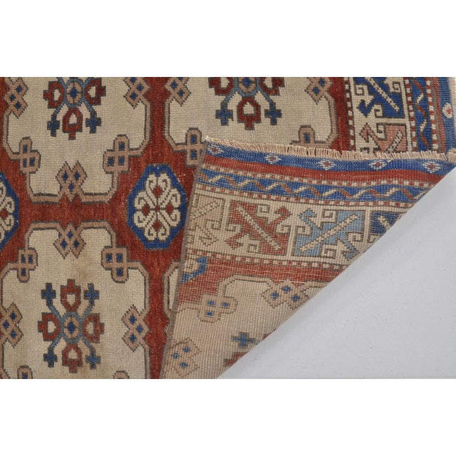 Small Oushak Antique Wool Carpet For Sale - Image 9 of 10
