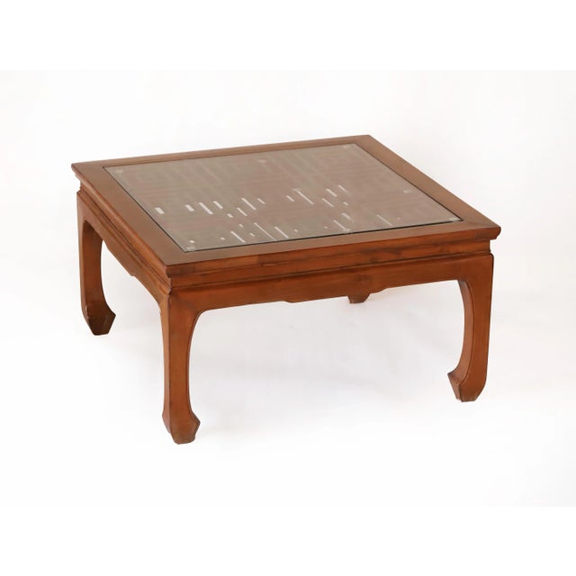 Vintage Asian Square Coffee Table，With Ming Style Antique