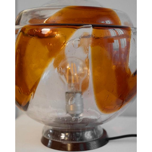 Glass Vintage Murano Glass Table Lamp, 1970s For Sale - Image 7 of 8