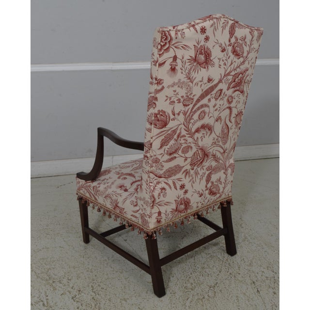 Traditional Kittinger Colonial Williamsburg Cw-13 Inlaid Mahogany Lolling Chair For Sale - Image 3 of 12