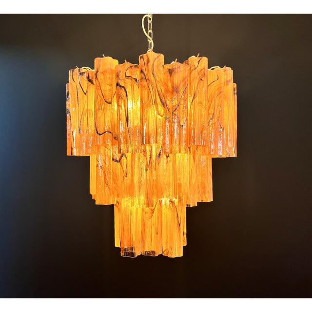 Large Vintage Three-Tier Murano Glass Tube Chandelier, 1990s For Sale - Image 12 of 18