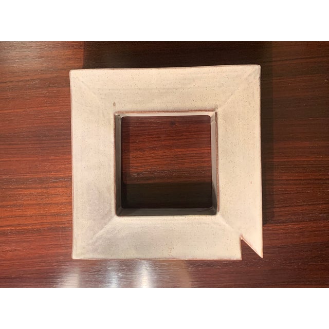 Vintage Square Glazed Ceramic Vase by Alessio Tasca, 1970s For Sale - Image 9 of 13