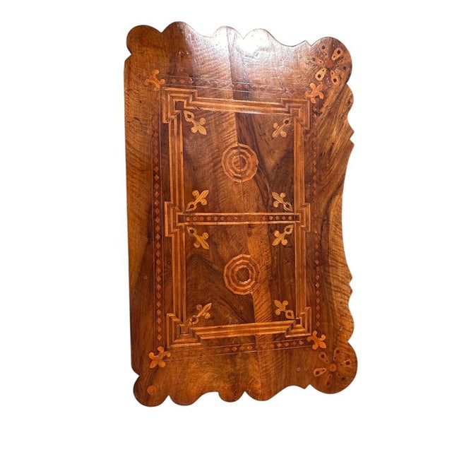 Antique Inlaid Wooden Table with Carved Figurative Supports, 1890s For Sale - Image 3 of 7