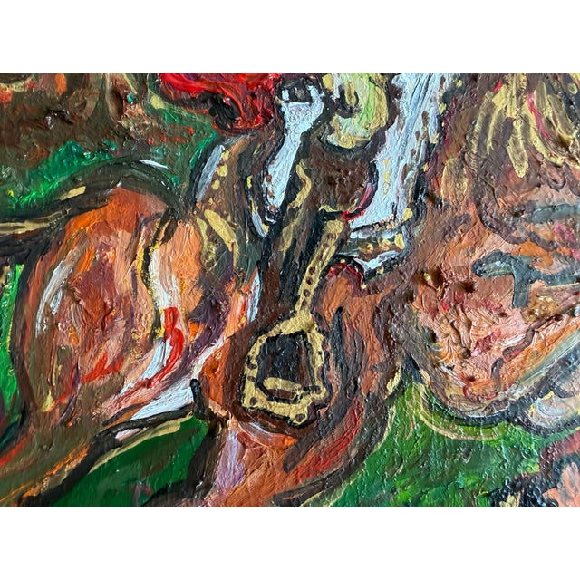 “Fine Hunt” is an original oil painting on board by contemporary artist Serg Graff, presenting a richly textured...