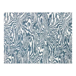 Designer Aqua Teal Blue Ivory Faux Bois Wood Grain Abstract Upholstery Fabric