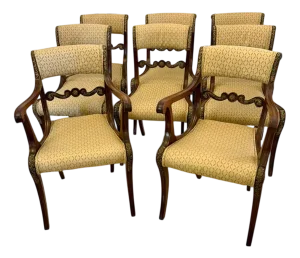 Antique Regency Mahogany Dining Chairs, 1830, Set of 8