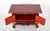 Japanese Pair Japanese Red and Black Lacquer Side Tables With Etched Brass Mounts For Sale - Image 3 of 12