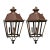 This is a pair of rustic French three light copper and brass lanterns.The wiring is new. They have three interior lights....