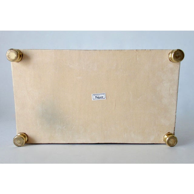 C.1970's Maitland-Smith Brass Footed Tessellated Stone and Pen Shell,l(Tortoise Shell) Lidded Box For Sale - Image 17 of 18