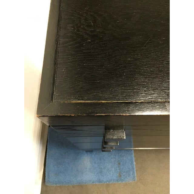1970s Brutalist Black Stained Oak Buffet For Sale In Los Angeles - Image 6 of 14