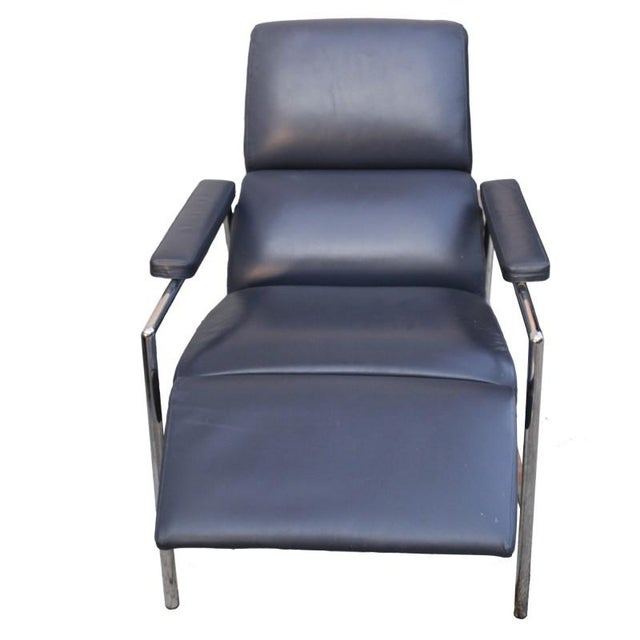 Blue Leather Lounge Chair from Verzelloni, 1990s For Sale - Image 9 of 12