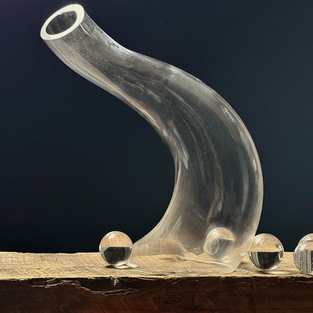 1980s Vintage Hand Blown Biomorphic Postmodern Glass Sculpture Set (#2) For Sale - Image 5 of 10