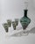 Vintage Italian Blue Murano Glass Liqueur Decanter Glasses with Hand Painted Gilt Details, 1950s, Set of 5 For Sale - Image 11 of 15