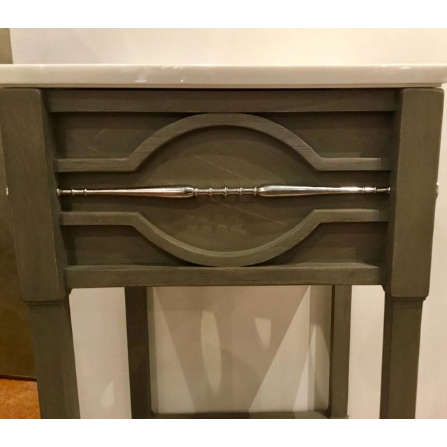 Modern Ambella Home Modern Gray Wood and Marble Spindle Sink/Vanity For Sale - Image 3 of 5