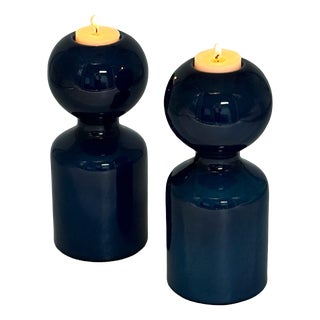 Ceramic Candleholders by Liisi Beckmann for Gabbianelli, Italy, 1970s, Set of 2 For Sale