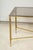 French Rectangular Brass Coffee/Cocktail Table With Smoked Glass on Stretcher Base For Sale - Image 3 of 11