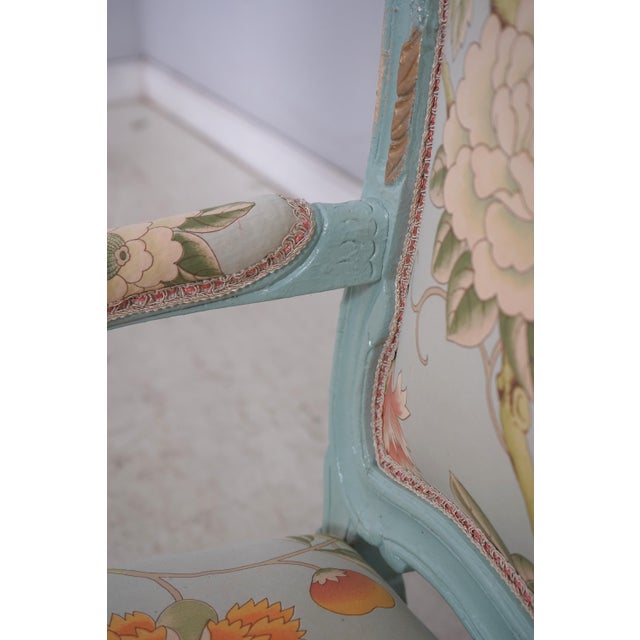 Pair of French Louis XV Style Fauteuil Armchairs For Sale - Image 11 of 18