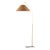 Mitzi Lauren 1-Light Floor Lamp with Rattan Shade, Aged Brass/Textured Black Combo For Sale