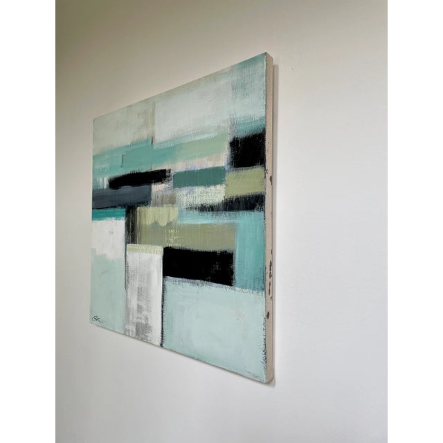 Abstract "Landscape Illusion 1" Contemporary Abstract Expressionist Acrylic Painting by Cathe Hendrick For Sale - Image 3 of 3