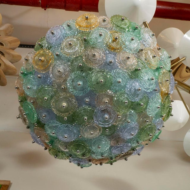 Glass Colorful Murano Glass Flush Mount Fixture For Sale - Image 7 of 7