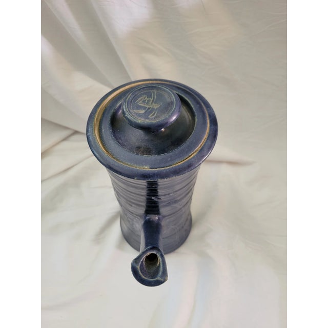1990s Tall Signed Studio Pottery Pitcher For Sale - Image 6 of 10