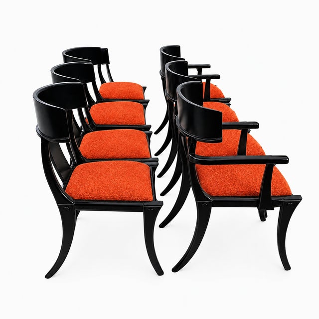 Mid-Century Modern Modern Mid-Century Style Klismos Chairs - Set of 8 For Sale - Image 3 of 5