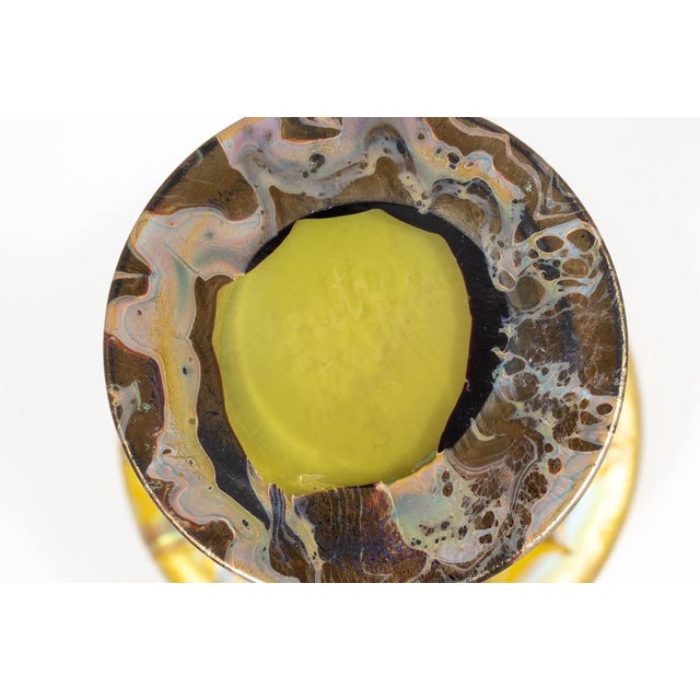 Glass Art Nouveau Bohemian Glass Vase in Yellow - Orange from Johann Loetz Witwe, 1900s For Sale - Image 7 of 8