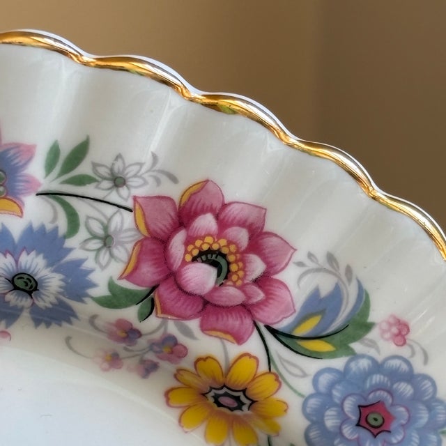 Vintage English Bone China Decorative Dessert Plate For Sale - Image 9 of 13