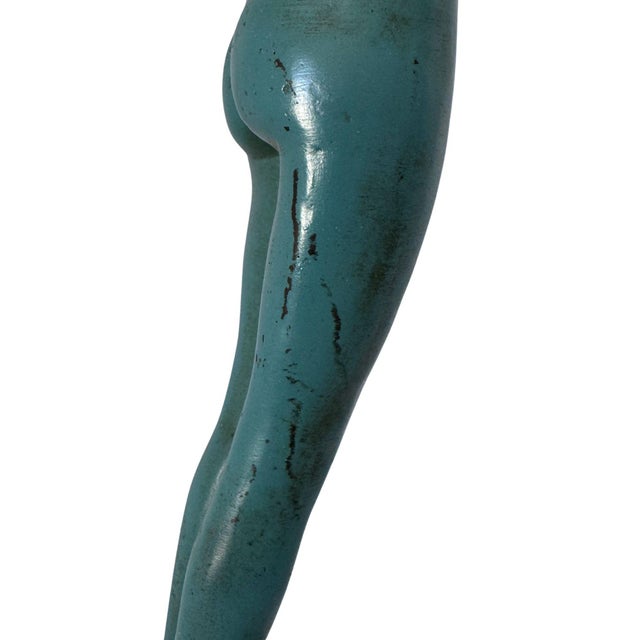 1960s Max Le Verrier "Lueur" French Art Deco Figural Sculpture With Onyx Sphere For Sale - Image 14 of 17