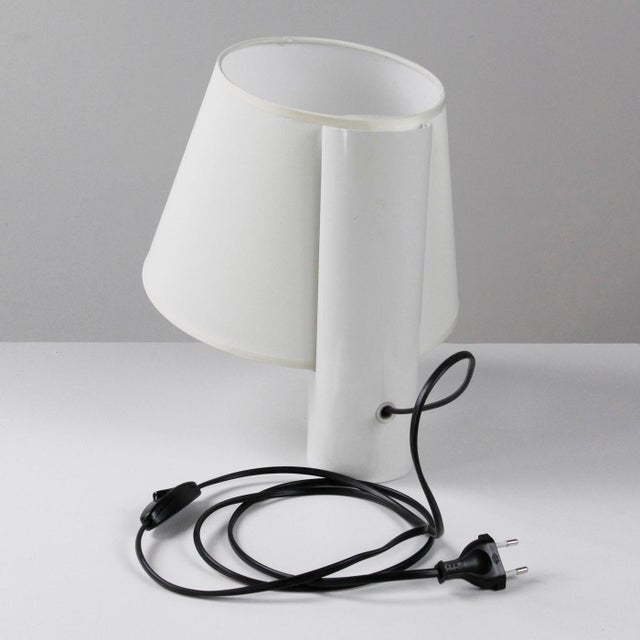 White Vintage Metal Table Lamp, 1960s For Sale - Image 8 of 13