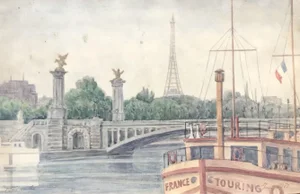 Pierre Desesuis, Alexander IIA Bridge, Paris, 1981, Watercolor & Gouache on Paper