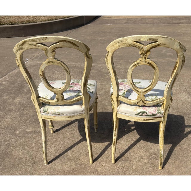 Antique French Louis XVI Painted Side Chairs - A Pair For Sale In Dallas - Image 6 of 12