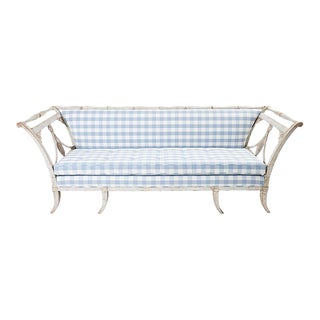 18th Century Schumacher Swedish Gustavian Wood Carving Sofa For Sale