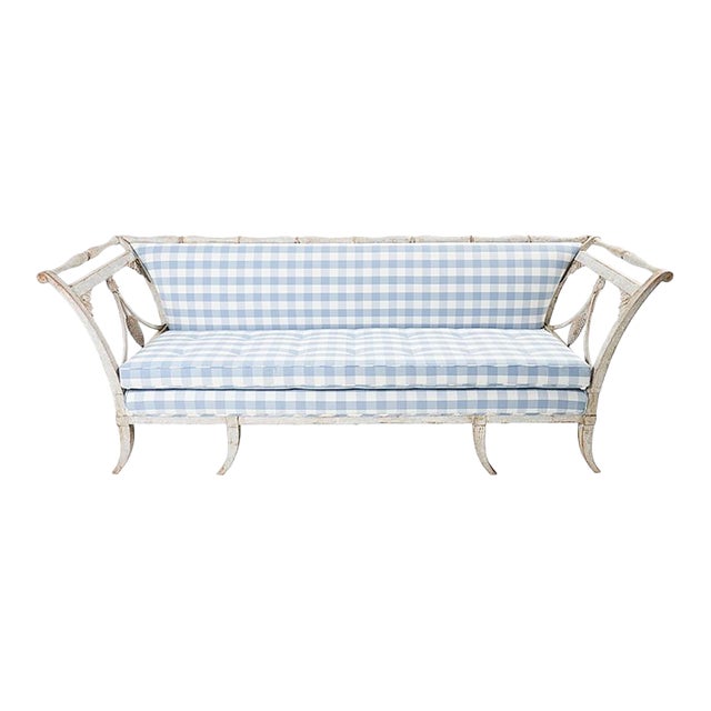 18th Century Schumacher Swedish Gustavian Wood Carving Sofa For Sale