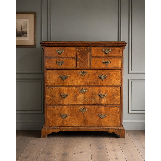 A handsome and richly patinated early Georgian walnut chest on chest, England, dating to the first half of the 18th...