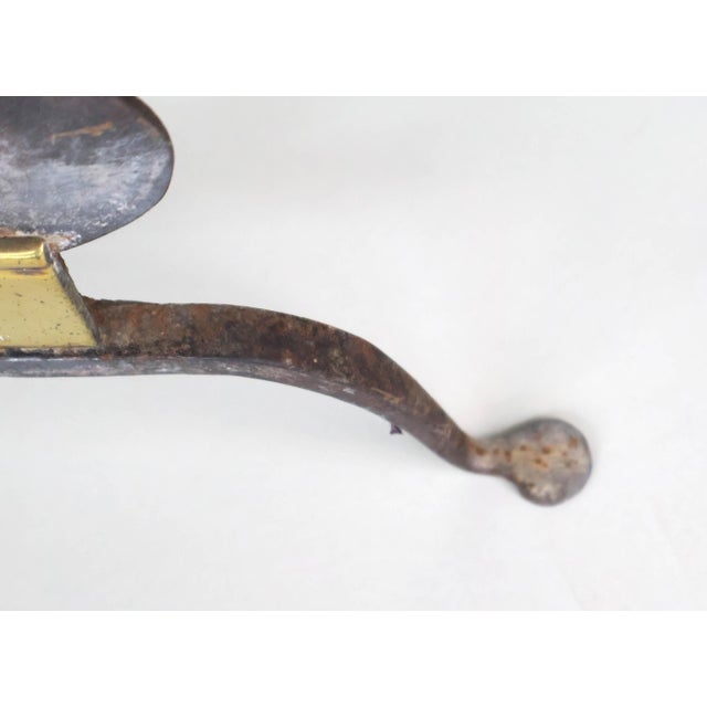 Antique Federal Brass and Iron Fireplace Andirons and Fire Screen—Three Piece Set For Sale - Image 9 of 11