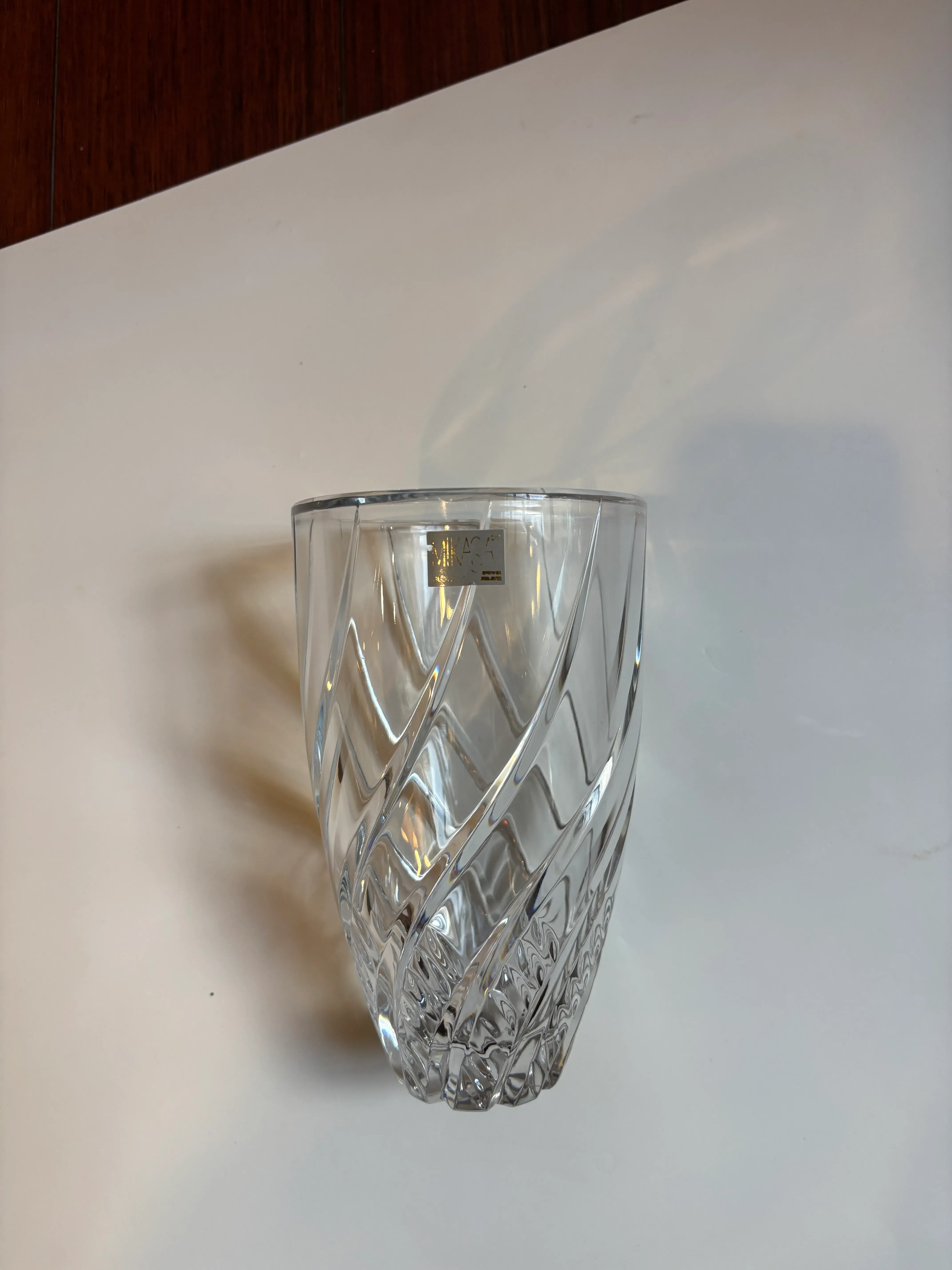 1980s Mikasa Flower Slovenia Olympus Crystal Vase | Chairish