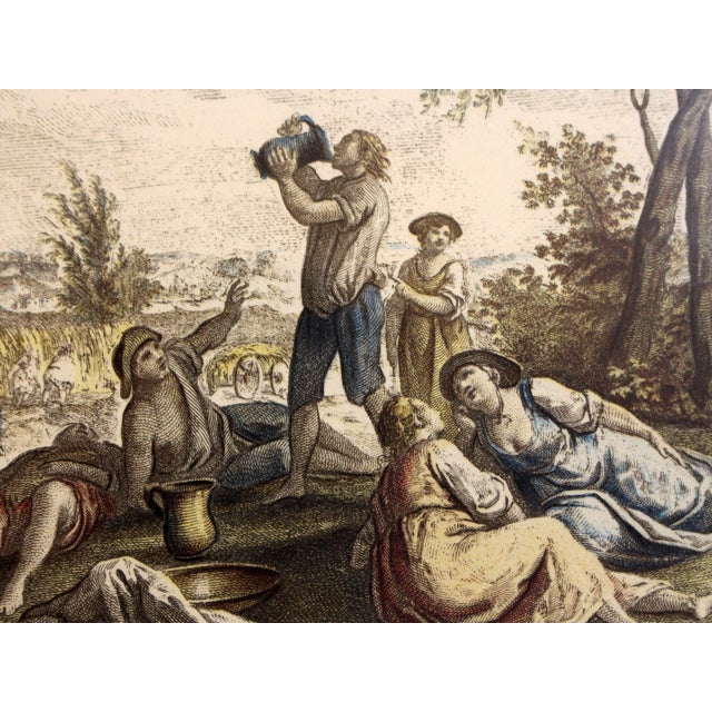 Early 19th Century Early 19th Century Engraving "Luglio" From the Months by Giuseppe Zocchi For Sale - Image 5 of 5