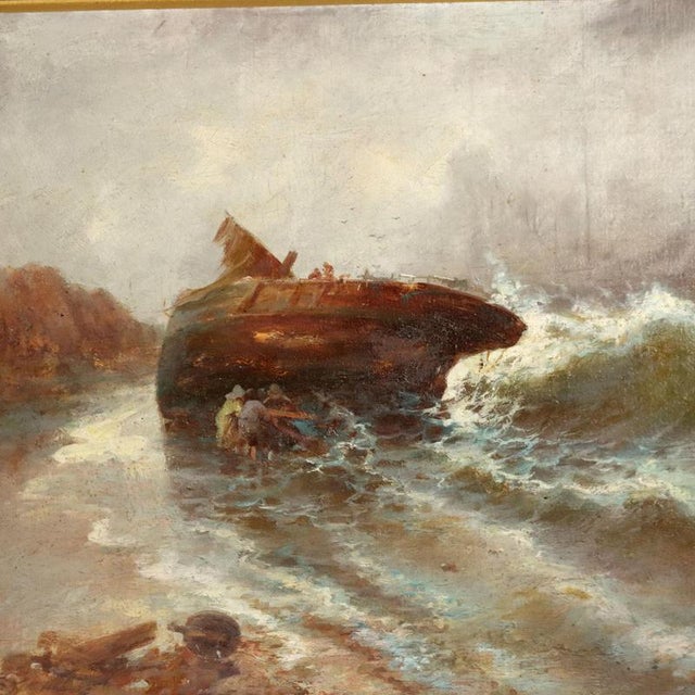 After José Navarro Llorens, Seascape, Oil on Cardboard, Framed For Sale - Image 3 of 10