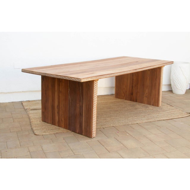 96" Long Mother of Pearl Inlay Dining Table For Sale In Los Angeles - Image 6 of 11