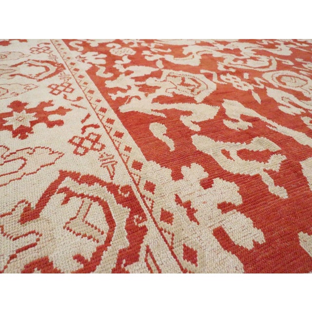 Rustic Galerie Shabab Collection Early 20th Century Turkish Oushak Room Size Carpet For Sale - Image 3 of 8